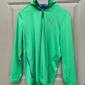 Under Armor Green and Blue Zip Up Pullover